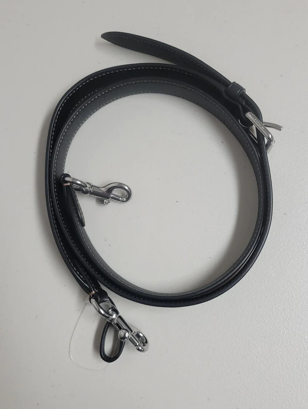 Coach Black Leather Replacemtt Crossbody Strap with Silver Harware.
